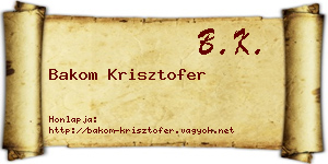 Bakom Krisztofer névjegykártya
